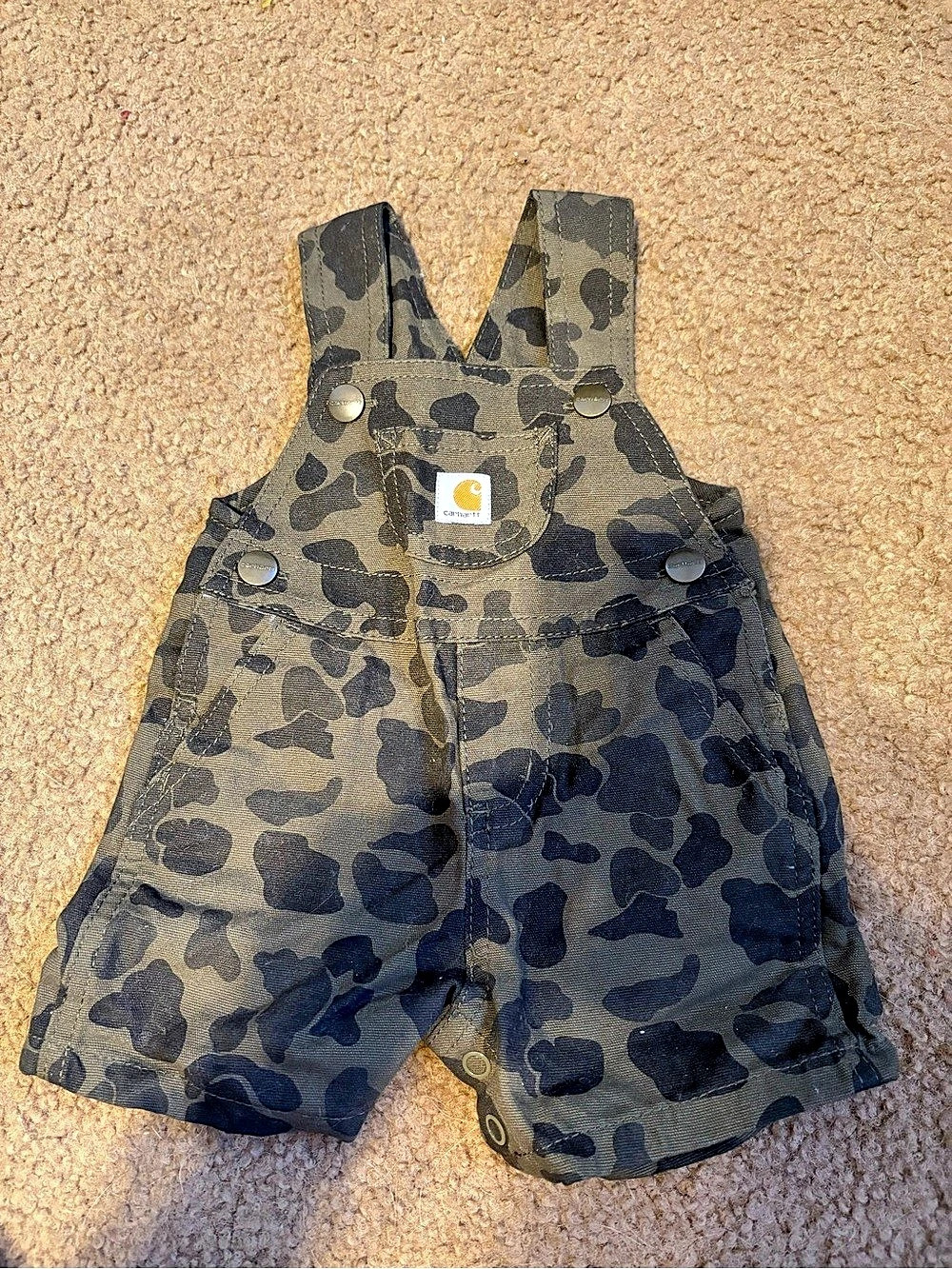 Carhartt Infant Camo Canvas Shortall Camo Cotton Overalls Baby 3M